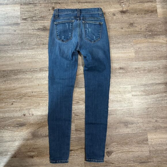 Judy Blue Womens 9/29 Skinny Jeans Medium Wash Mid Rise Distressed - Picture 5 of 5